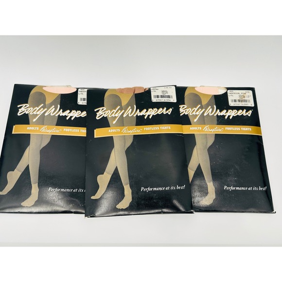 Body Wrappers Accessories - Vintage Body Wrappers Footless Tights Large/X-Large Pink Suntan